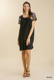 Crochet Sleeve Dress, Black