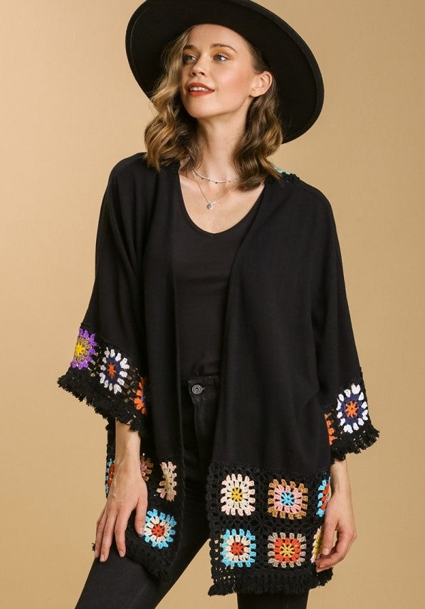 umgee usa crochet kimono