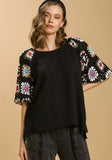umgee crochet sleeve tunic top