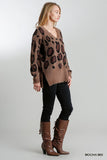Fuzzy Leopard Sweater, Mocha