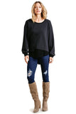 umgee usa layered frayed hem top