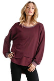 umgee usa  Layered Frayed Hem Top