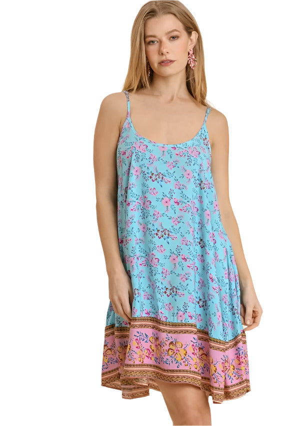 umgee usa floral print Adjustable Spaghetti Strap dress
