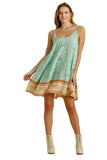 Floral Spaghetti Strap Flowy Dress, Mint