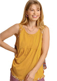 umgee usa Mixed Print Babydoll Tank Top