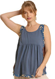 umgee usa Mixed Print Babydoll Tank Top