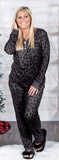 Black Leopard Loungewear Set