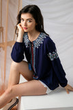 Coming Up Daisies Embroidered Top, Navy