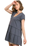 Tiered Ruffle Tunic, Slate