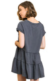 Tiered Ruffle Tunic, Slate