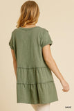 Tiered Ruffle Tunic, Sage
