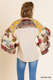 Floral Bell Ruffle Sleeve Crossbody Top