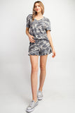 Camouflage Ruffle Shorts, Grey