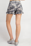 Camouflage Ruffle Shorts, Grey