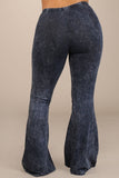 Mineral Wash Bell Bottom Soft Pants, Charcoal Navy