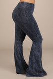 Mineral Wash Bell Bottom Soft Pants, Charcoal Navy