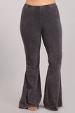 Mineral Wash Bell Bottom Soft Pants, Dark Ash Grey