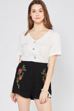 entro high waist floral embroiderd shorts