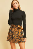 Cheetah Wrap Skort, Brown