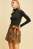 Cheetah Wrap Skort, Brown