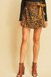 Cheetah Wrap Skort, Brown