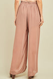 Solid Slit Maxi Pants, Latte