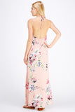 Floral Halter Maxi Dress, Blush