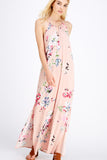 Floral Halter Maxi Dress, Blush