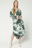 entro usa tie dye ribbed midi dress