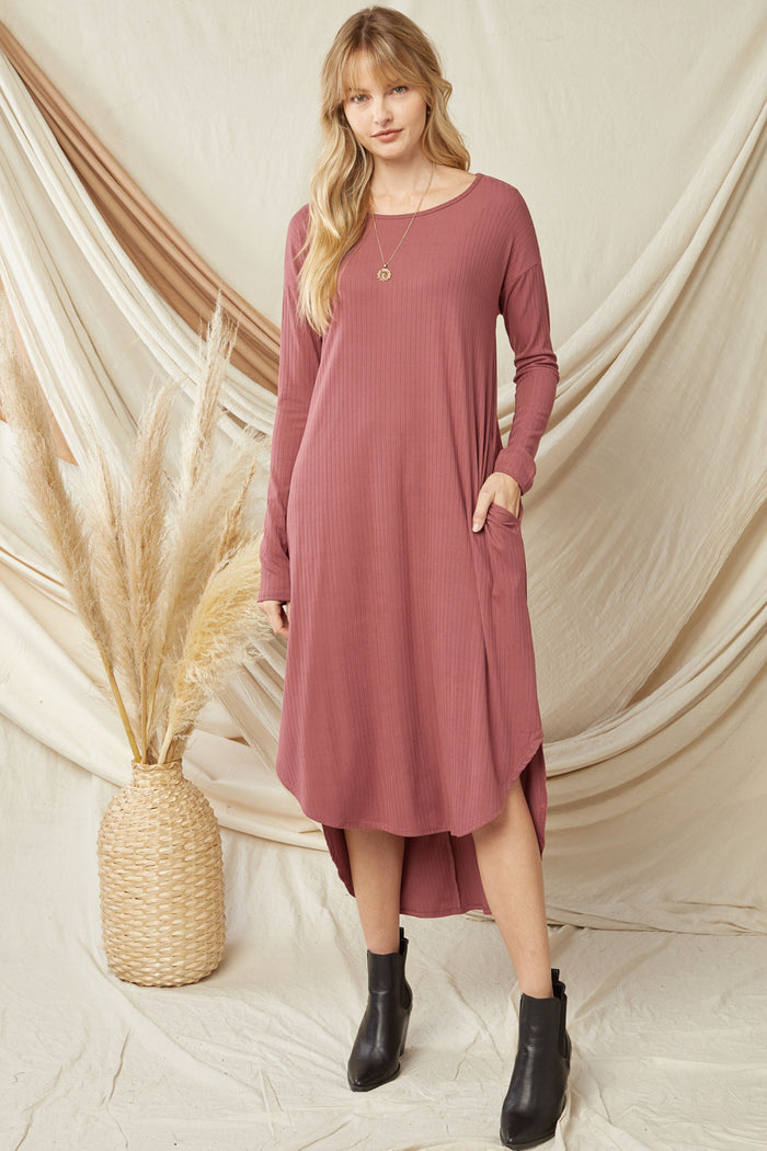 Entro usa ribbed midi dress