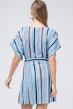 Striped Shirtdress, Blue
