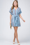 Striped Shirtdress, Blue