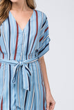 Striped Shirtdress, Blue