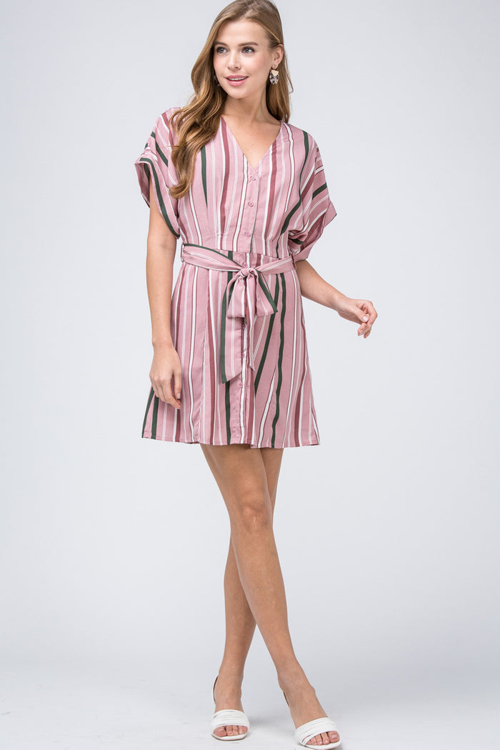 entro striped shirtdress