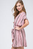 Striped Shirtdress, Pink
