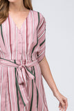 Striped Shirtdress, Pink