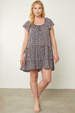 Micro Floral Tiered Dress