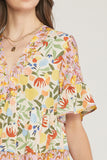 Mixed Floral Ruffle Dress