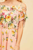 Floral Lace Up Maxi Dress