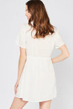Embroidered & Tassel Mini Dress, Off White