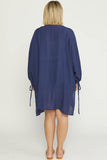 Navy Crochet Kimono
