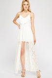 Lace & Ruffle Maxi Romper