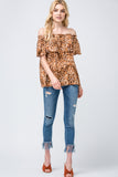 Leopard Print Off The Shoulder Top