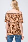 Leopard Print Off The Shoulder Top