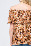 Leopard Print Off The Shoulder Top