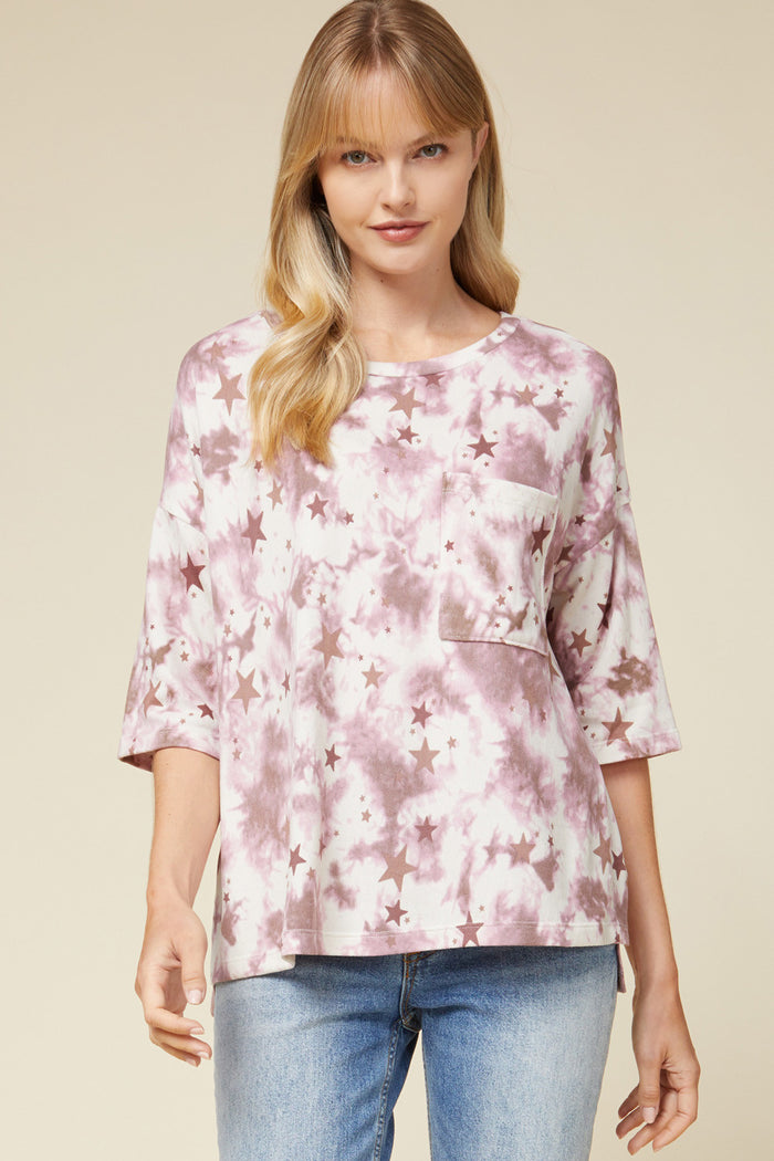 entro Tie Dye & Stars Top