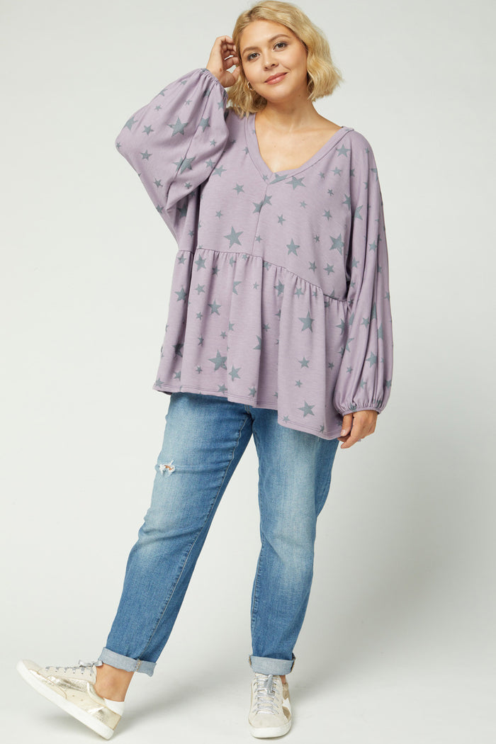 entro usa Star Peplum Top