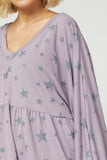 Star Peplum Top, Lavender
