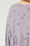 Star Peplum Top, Lavender