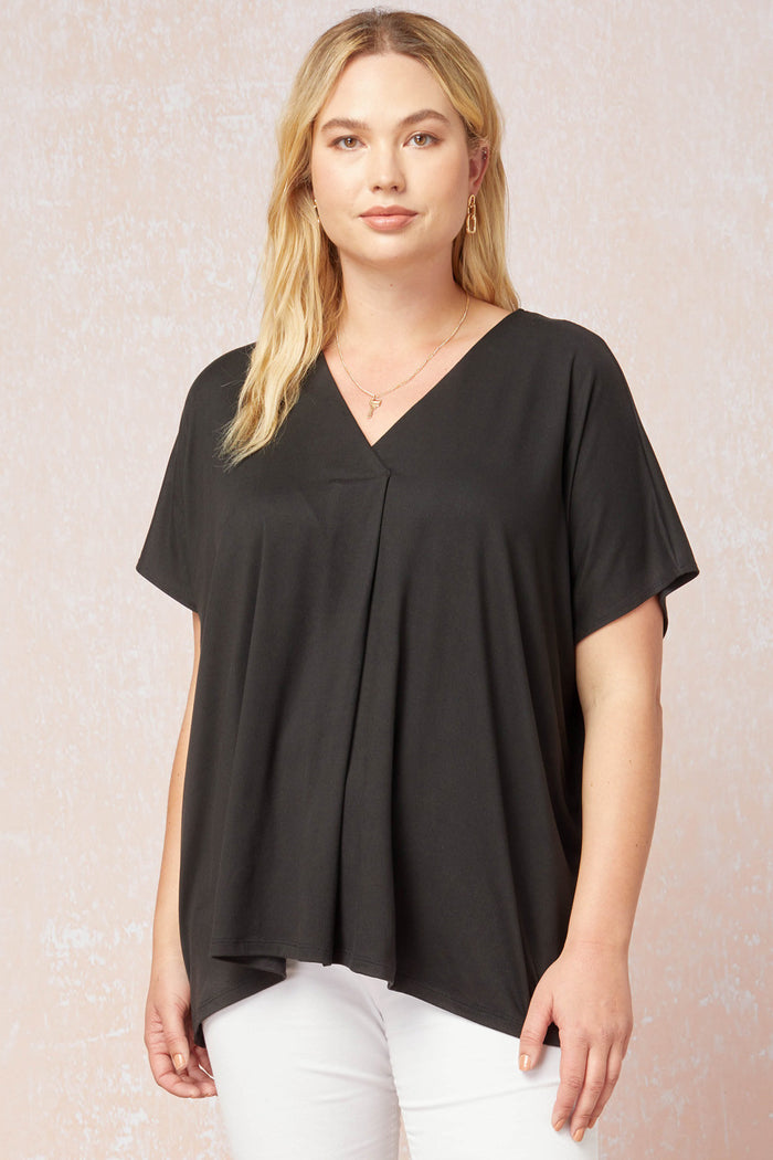 entro usa Short Sleeve Placket Top